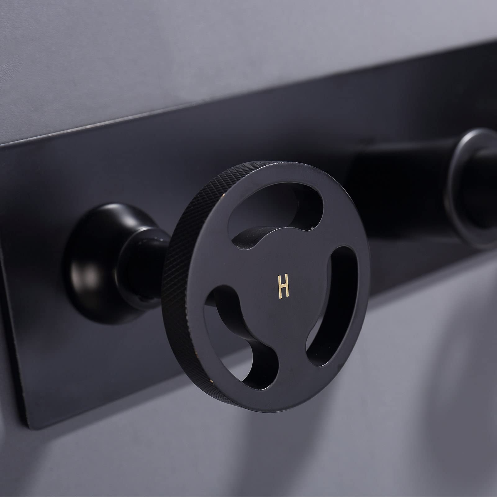 Grifo de baño Industrial montado en la Pared, Grifo de baño de latón con Doble manija, Grifo Mezclador de baño, Grifo para Lavabo de baño, Grifo de Lavabo, Grifo de bañera, Negro Mate