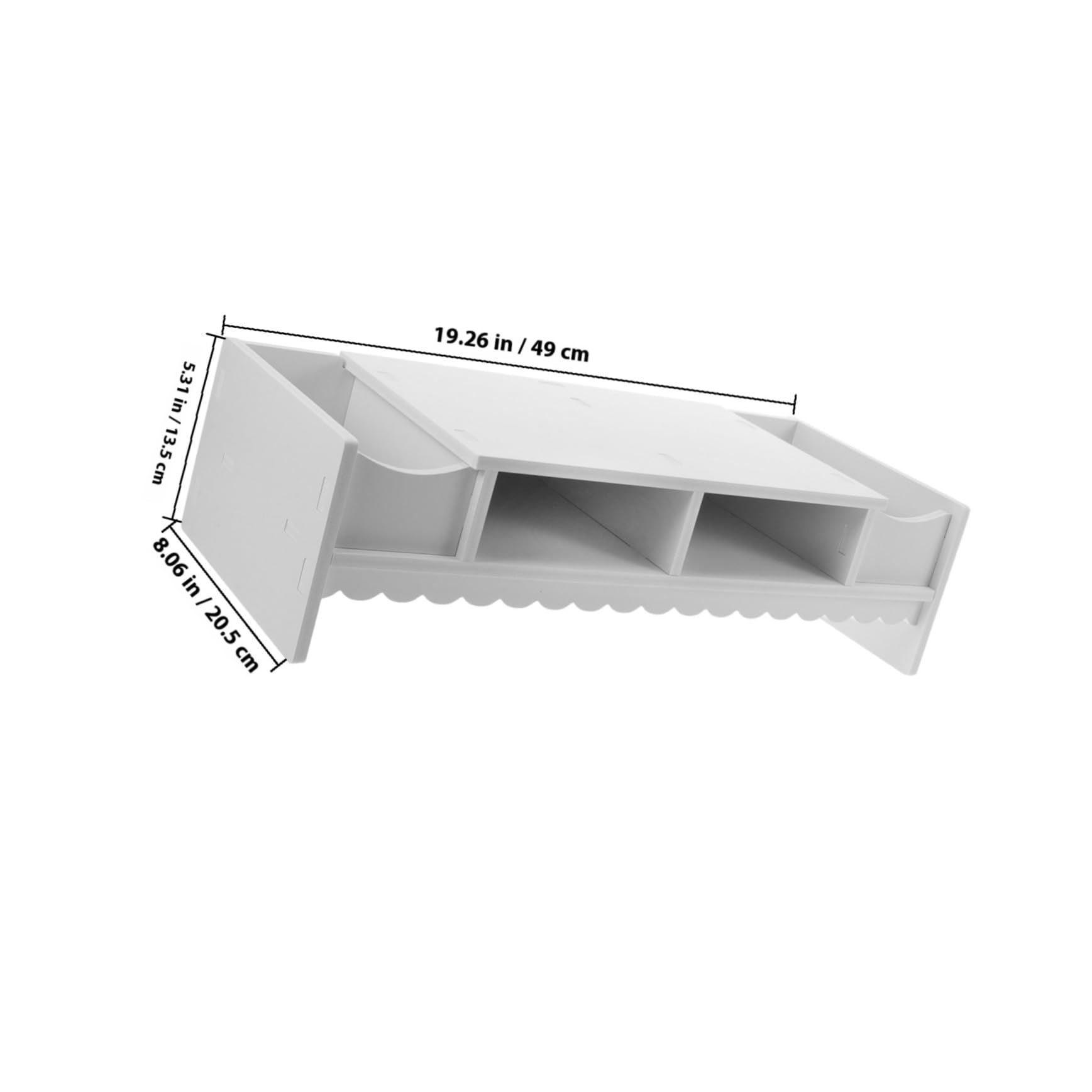 Étagère de Rangement Multifonction Rehausseur Bureau Pvc Blanc pour Écran
