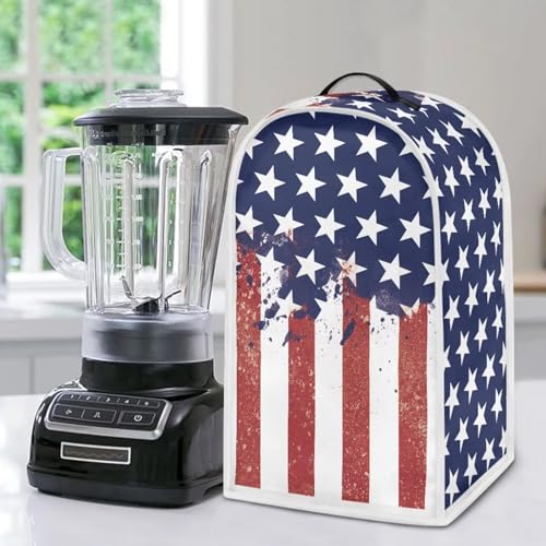 Image of Talayituse Star American Flag Print Blender Dust Cover, 4th of July Fingerprint Protection Cover for Stand Mixer or Coffee Machine, Home Kitchen Appliance Covers for Stain Dust Resistant Supplies