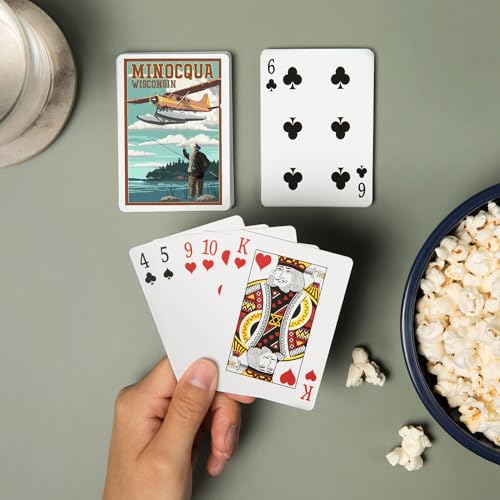 Lantern Press Minocqua Wisconsin Baraja Poker 52 Cartas miniatura 2
