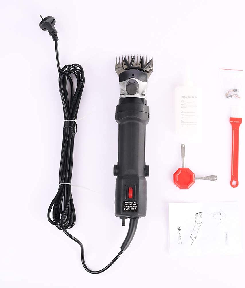 Cesoie elettriche per pecore da 690 W, regolabili a 6 velocità, portatili e leggere con custodia per il trasporto per pecore, capre, lama, cavallo, alpaca, pelo spesso e animali resistenti, toeletta