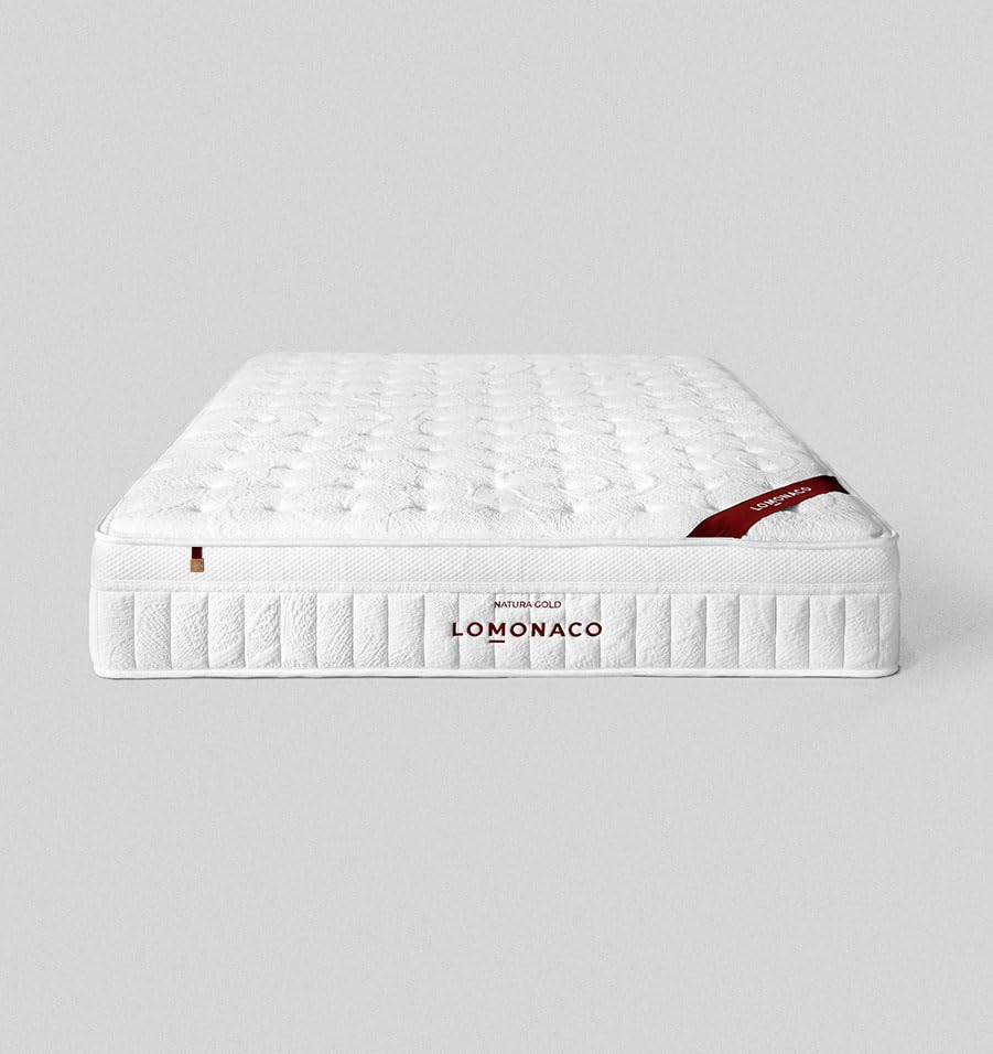 Colchón Natura Gold de LOMONACO 150 x 190 cm | Núcleo de Muelles Ensacados | Capa Viscoelástica Adaptable | Tejido Transpirable y Fibra Termorreguladora | Altura 26 cm