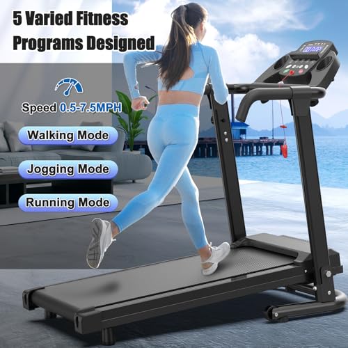 Image of GOWE Foldable Treadmill for Home, 2.5HP Portable Treadmill with Handles, 300 lbs Capacity, APP Control & LED Display - Folding Walking Pad for Fitness