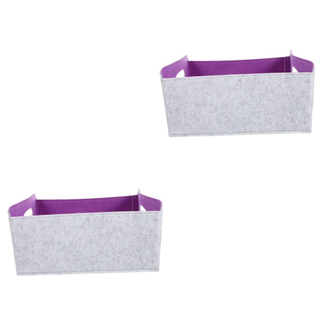 DECHOUS 2pcs Folding Storage Basket Grey Felt Baskets for Storage Large Book Magazine Living Room Toy Container Organizing