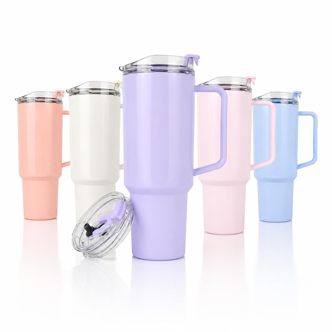 1800ML Large Capacity Plastic Tumbler with Handle & Straw | BPA Free Reusable Water Cup | Leak-Resistant Flip Lid | Water Bottle for Gym, Office, Travel, College & Home | (Multicolor)-image-16