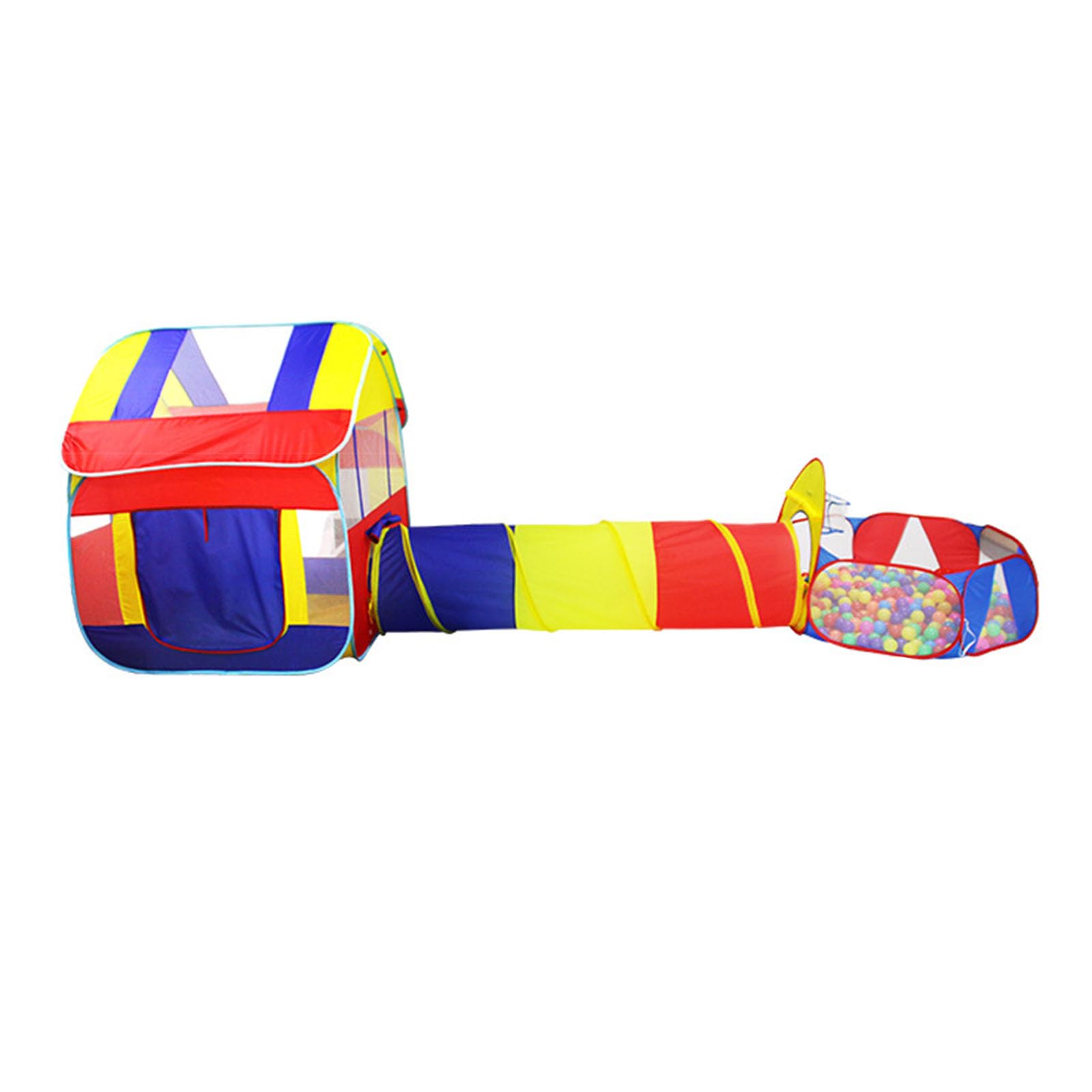 Túnel Plegable de Tela de poliéster para niños con diseño Colorido para Jugar en Interiores y Exteriores (Rojo, Amarillo y)