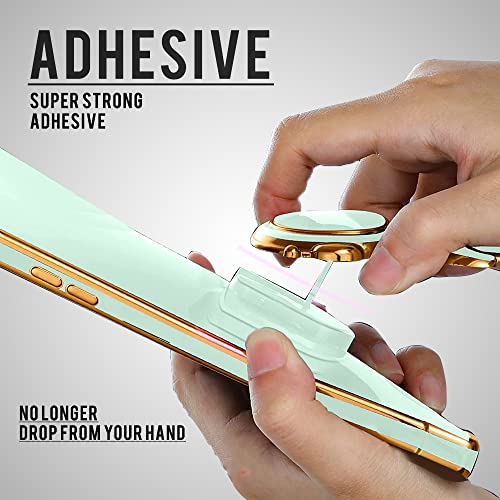 Image of KARWAN️ 3D Astronaut with Folding Stand Back Cover Case Compatible for Vivo Y21 | Slim electroplated case | Stand case | Soft TPU | Space Astro Theme | Camera Protection-Mint