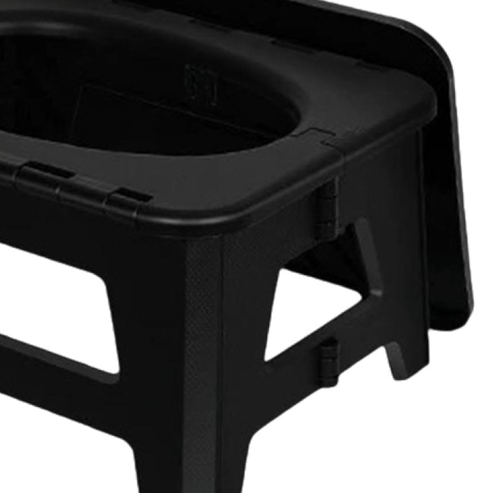 Klappbare Campingtoilette, Außentoilette, Kommode, vielseitige Aufbewahrungsbox, faltbares Töpfchen, Notfall für Fischerboot, Wandern, Strand, S Black