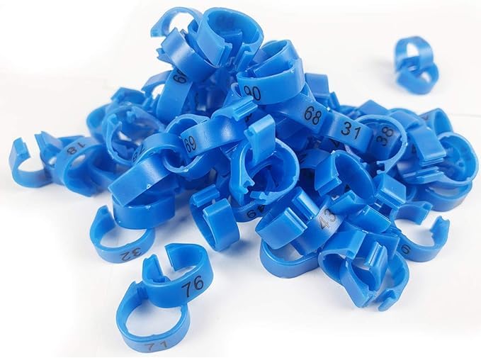 G P S™ 100 Pcs : Pigeon Leg Plastic Clip Ring : Blue Color-image-1