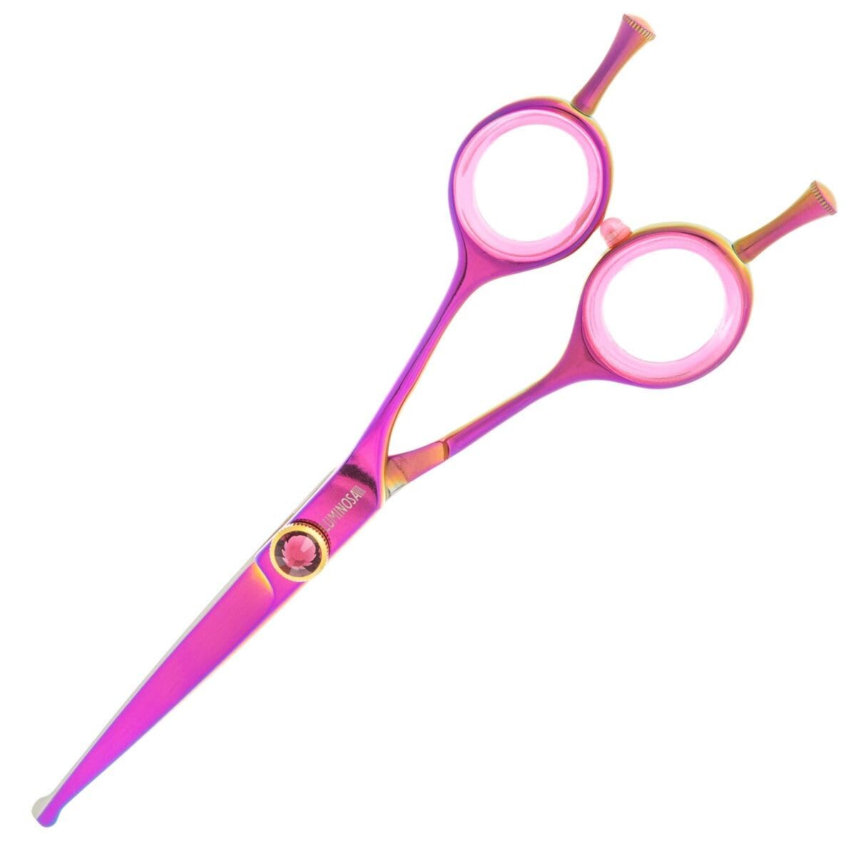 GROOM PROFESSIONAL Luminosa Straight Ball-Tip Dog Grooming Scissors - Professional Hair Scissors - VG10 Stainless Steel - Razor Sharp Blades - Add Colour to Your Everyday Grooming, 7 Inch