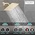 Heyalan 8 Inch Shower Head and Handle Set Square Shower Faucet Set Bathroom Rainfall Shower System Stainless Steel Showerhead Single Function Shower Trim Kit,Female Thread Valve,Brushed Gold