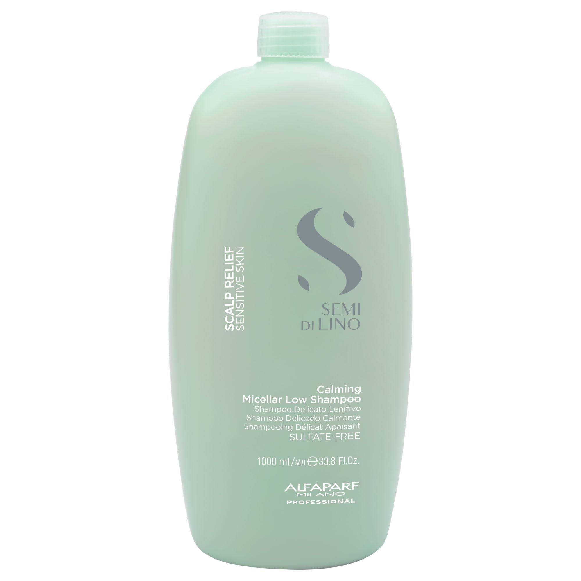 ALFAPARF MILANOSemi di Lino Scalp Relief Calming Micellar Low Shampoo, 1 L,8022297096636
