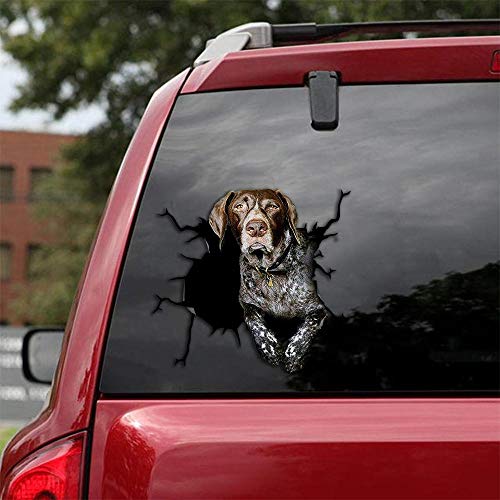 Ocean Gift German Shorthaired Pointer Car Decals, Dog Car Stickers Pack of 2 - Realistic German Shorthaired Pointer Stickers for Car Windows, Walls Series 70 Size 8