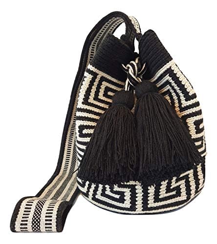 MEDIUM - NEUTRAL WAYUU bag mochila for women, original bolsa tejida colombiana authentic crochet pattern Gift from Colombia4