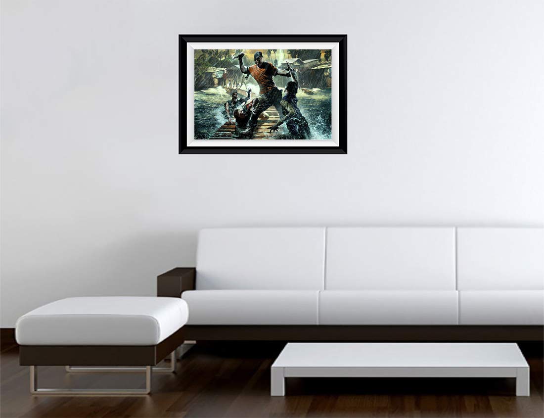 GADGETS WRAP Printed Landscape Photo Frame Style Decal Decor - Dead Island J Morgan, 30 Cm X 5 (Multicolor)