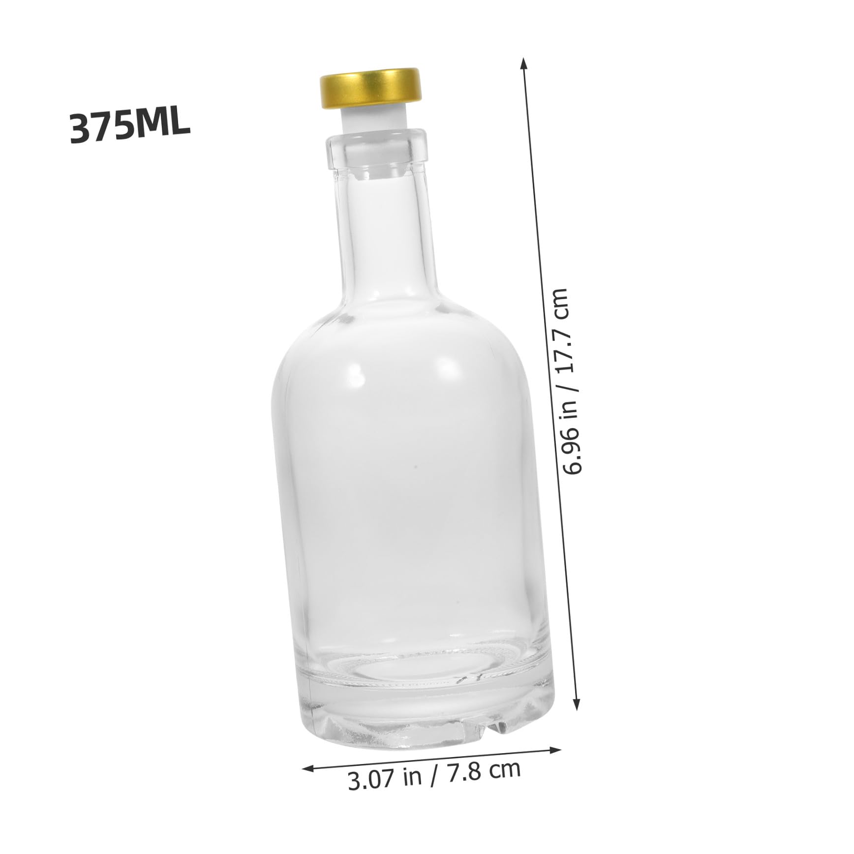 2 Stück-pack Dickwandige Glasflasche 375ml, Transparent | Breite Öffnung, Anti Rutsch Boden, Fein Abgedichtet, Leicht zu Reinigen, 375ml Fassungsvermögen Zufällige Farbe