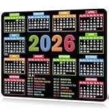 Mouse Pad with Stitched Edge Non-Slip Rubber Base 2026 Calendar Computer Laptop Mouse Mat