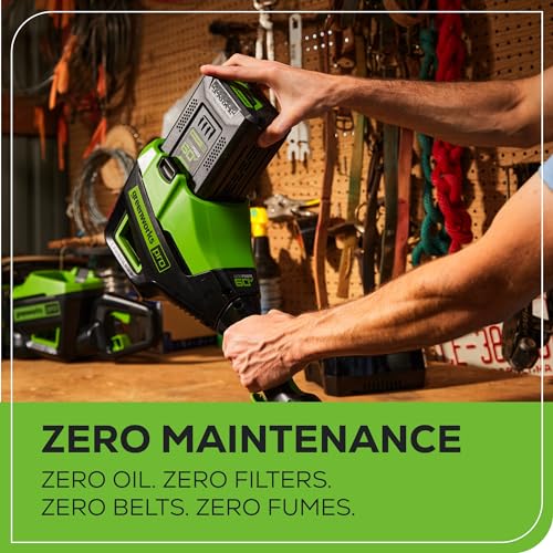 Image of Greenworks 60V 8 inch Brushless Cordless Edger with 2.0Ah Battery & Charger - Tool-Free Depth Adjustment, Lightweight Lawn Edging Tool, 4-Year Warranty