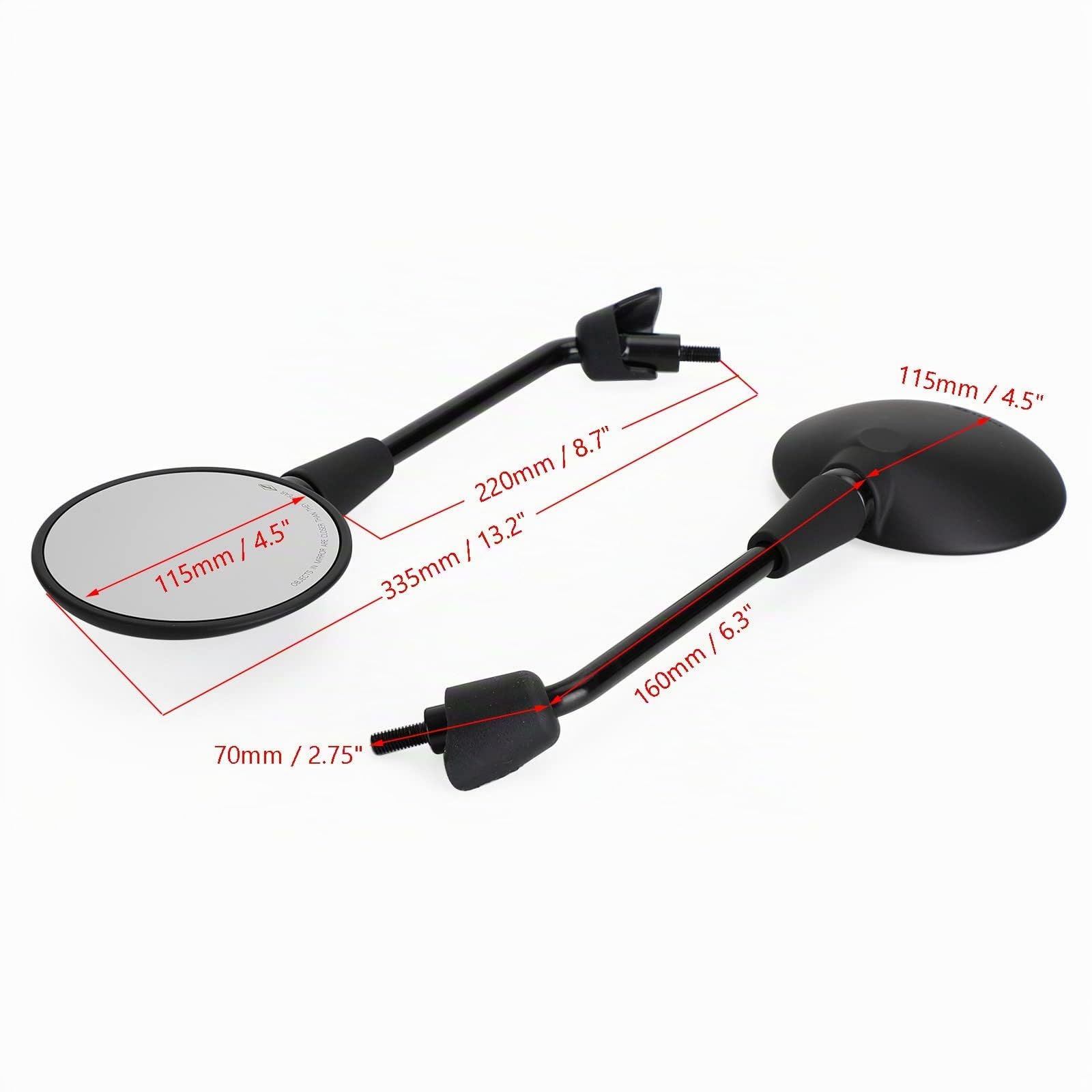 Specchietto laterale moto Rearview M8 versione lunga, compatibile con Vespa Piaggio Primavera 50 125 150