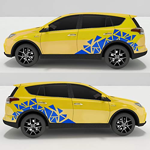 Image of 2 Pieces Triangle Car Decals Vinyl Decal Car Graphics DIY Car Body Sticker, Blue