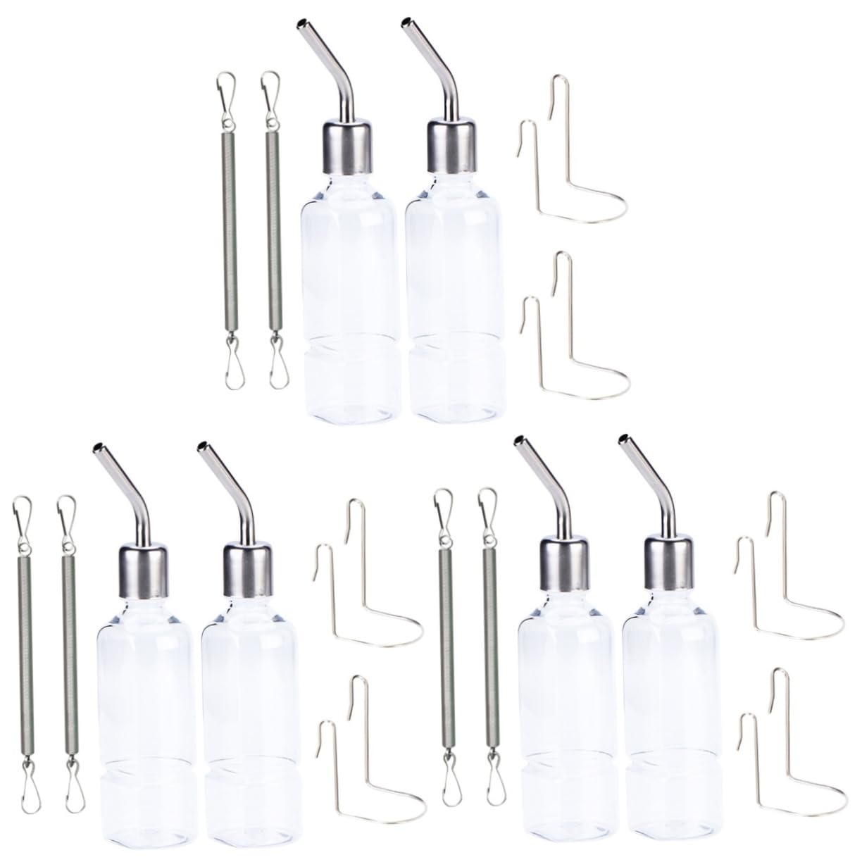 WOONEKY 3 Set Di Dispenser Per Bottiglie D'acqua Di Abbeveramento Portatile Per Animali Domestici in Acciaio Inossidabile Per Porcellini D'india E Cincillà 2 Pezzi * 3
