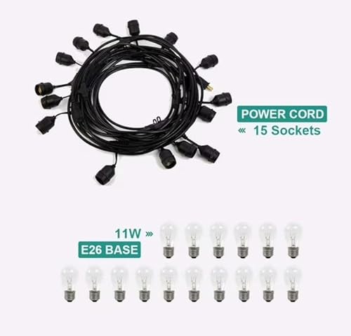 Addlon PATIO CELLING LIGHT FIXTURE 48 Ft Outdoor String Lights Commercial Grade Weatherproof Strand thumb #9