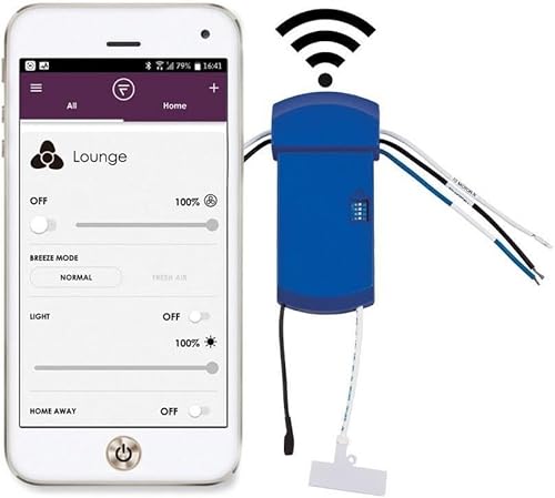 Fanimation WFR7912 fanSync - Receptor WiFi inteligente para ventilador de techo personalizado Levon, azul