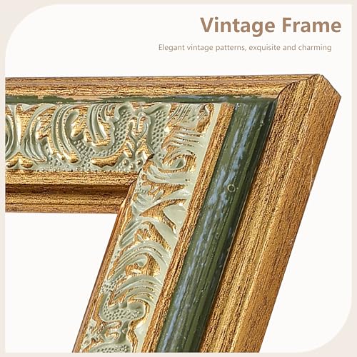Image of VIOLABBEY 18x24 Poster Frame Green 2Pack, Vintage Photo Frames Ornate without Mat for Wall Hanging