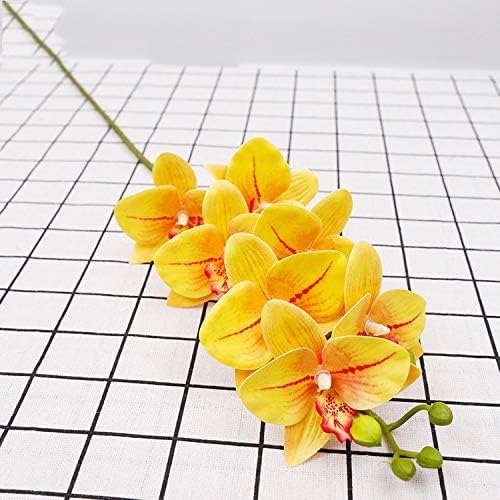 Miniatura 5 de 2 piezas de orquídeas artificiales Phalaenopsis de tacto real, flores de seda para boda, tallos de orquídeas sintéticas, decoración de mesa para el