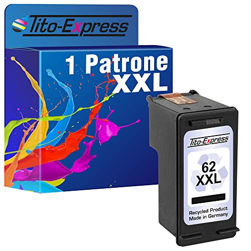 Tito-Express PlatinumSerie - Cartucho de Tinta Negro y Color XXL con Chip e indicador de Nivel Compatible con HP 62 XXL (03) 1 Patrone Black