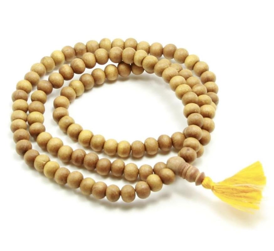 Chandan Mala Original Certified Safed Chandan Ki Mala Natural White Chandan Mala सफ़ेद चन्दन माला Real White Sandalwood Bead Mala Pure Chandan Ka Mala for Astrological Purpose-image-36