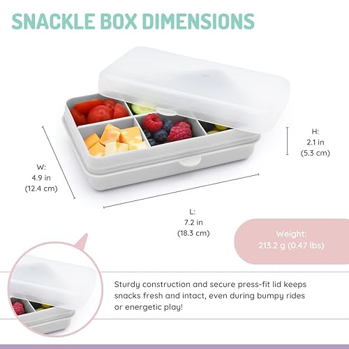 Miniatura 3 de melii Mini caja de aperitivos  6 compartimentos, contenedor dividido para aperitivos, almacenamiento de alimentos para niños y adultos, divisores