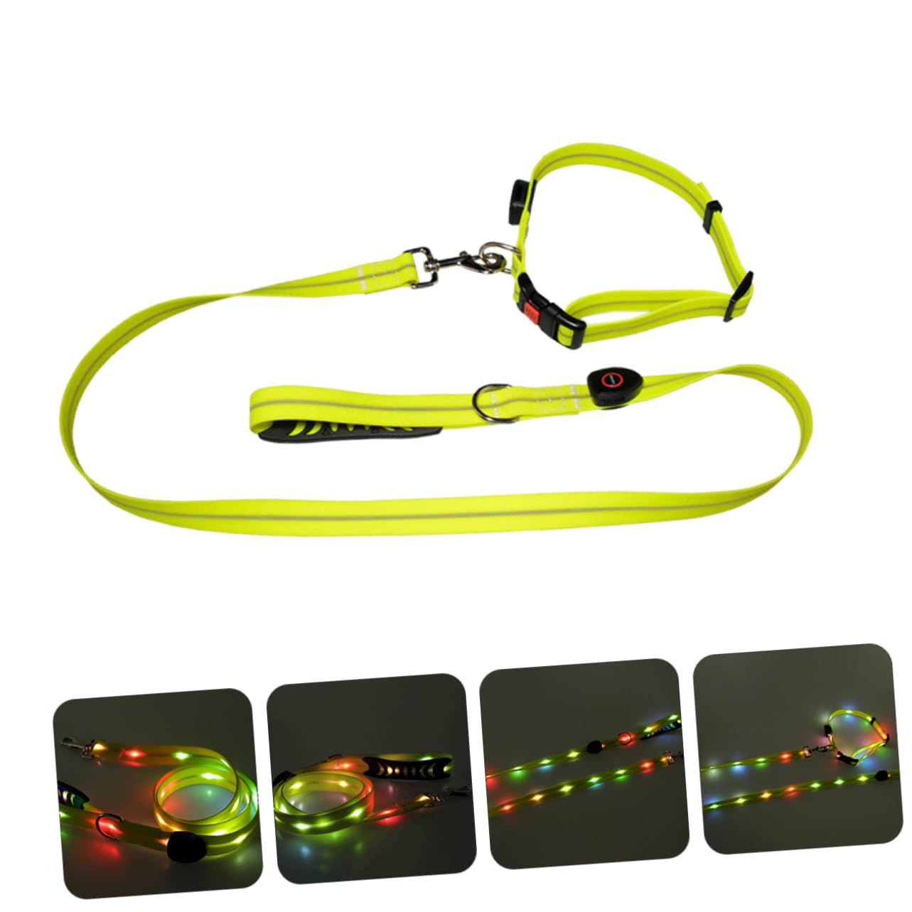 Kisangel 1juego Correa Luminosa para Perros Cinta De Tiro para Mascotas para Paseos Nocturnos De Collar Correa