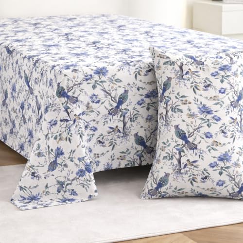 Image of elanorhomes 100% Cotton 240 TC Single Bed Sheet Set | Floral Printed Bedsheet with Pillow Cover | Soft Breathable Fabric for Bedroom | 60x90 Inches (Skyfall Petals)
