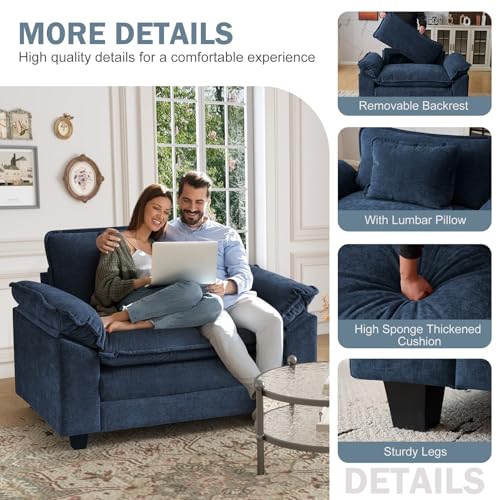 Sillón Plegable Chenille Azul miniatura 7