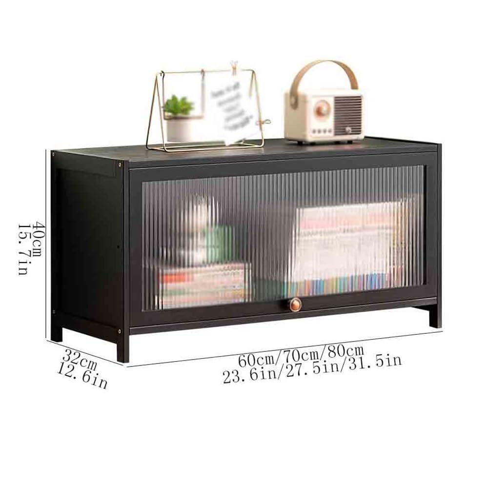 Libreria Organizzatore for scaffali in bambù da scrivania, con espositore for in plastica sospeso, for scaffale for ufficio, cucina domestica, sala lettura(L80xW32xH40 cm)