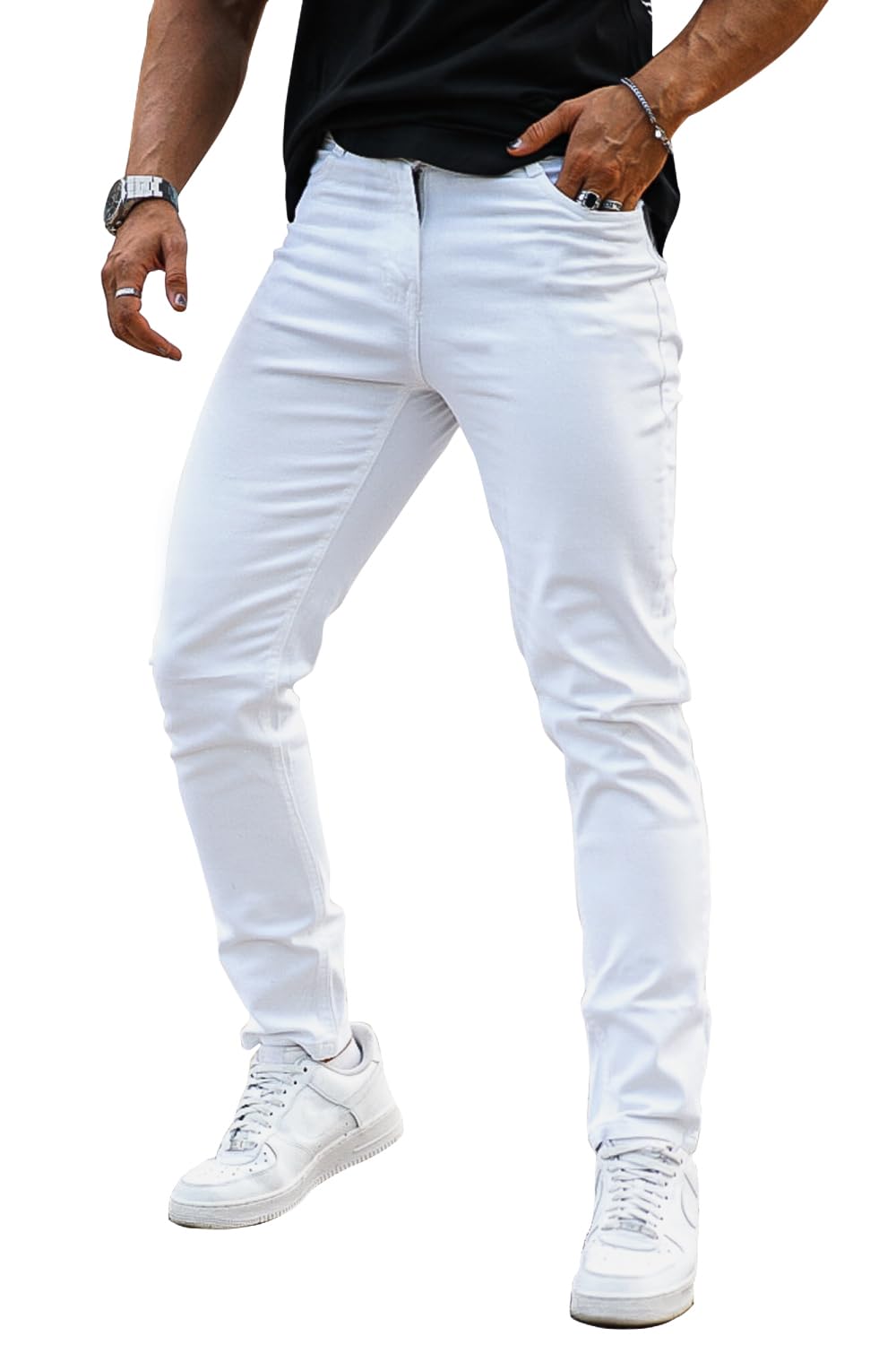 Heyfanee Mens Slim Fit Jeans Stretch Denim Pants for Men