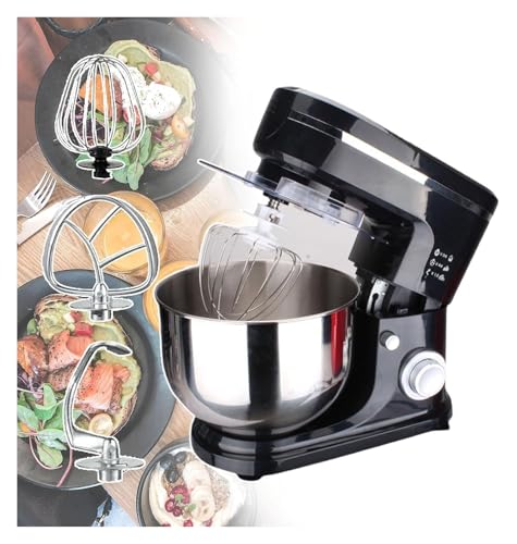 Mezclador de soporte con cabeza inclin, mezclde soporte para el hogar/comercial, diseño de cabeza inclin, evitar salpicaduras de la cubierta de alimentación, para amasar, esmalte, negro