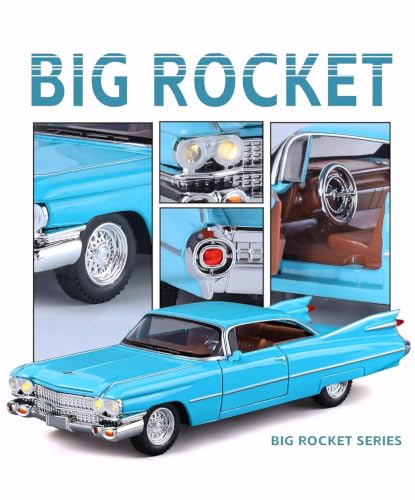 Image of Sky Tech Cadillac Eldorado Vintage Car 1:32 Scale Model Exclusive Alloy Metal car Pull Back Die-cast Metal Toy with Openable Doors Light Music Best Gifts Toys Kids【Colors as Per Stock】