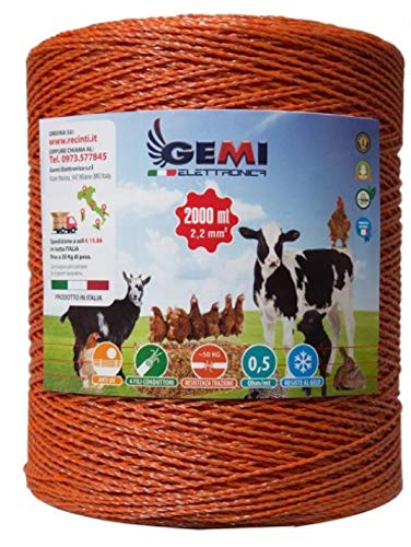 Hilo Conductor Para Pastor Eléctrico Cerca Eléctrica 2000 MT 2,2 Mmu00b2 Valla Eléctrica Valla Electrificada Para Animales Vacas Caballos Perros Cerdos Gallinas Zorros