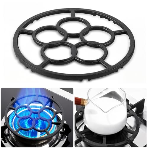 Image of Supvox 8-Inch Gas Saver Stand, Universal Cast Iron Wok Support Ring for Round & Square Gas Stoves for Stability and Even Heating
