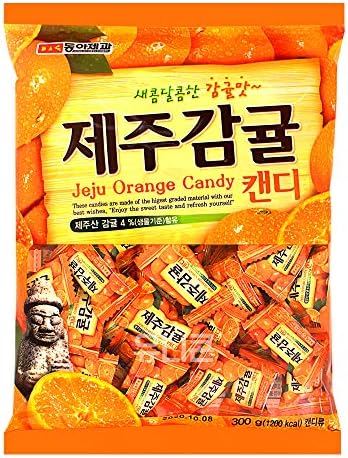 Korean Assorted Popular Fruit Flavored Candy Pieces (Jeju Orange)