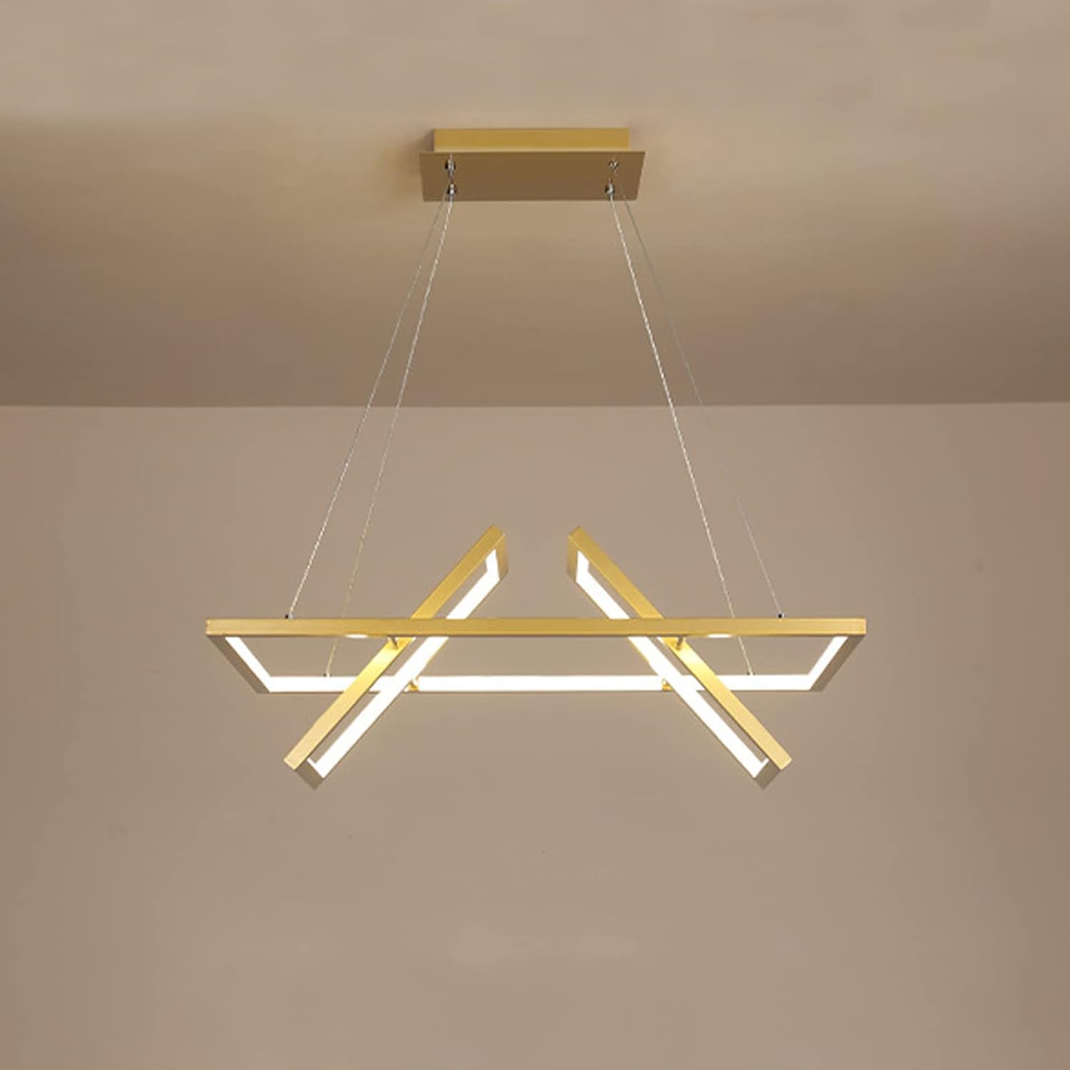 RRJJ Chandelier Pendant Light Led Contemporary Pendant Lamp, Chandeliers Light Fixture with Adjustable Height Suspension Wire for Living Room, Bedroom, Dining,White Light-2 Heads (2Head