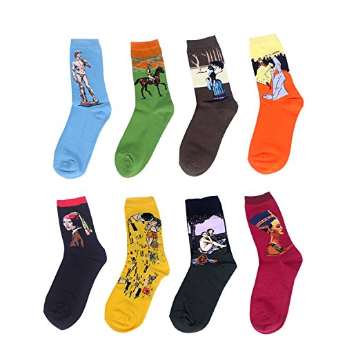 LJ Sport Chaussettes pour homme Art Rétro Peinture à l'huile, Multicolour 78151