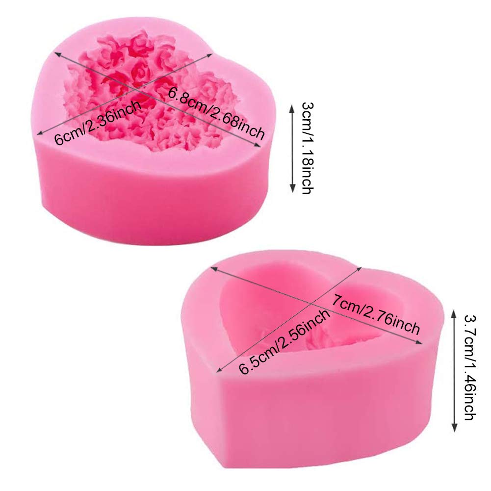 Produktbild von 3-teiliges Herz-Silikonformen-Set In Rosa – Vielseitig Für Schokolade, Fondant & Backen