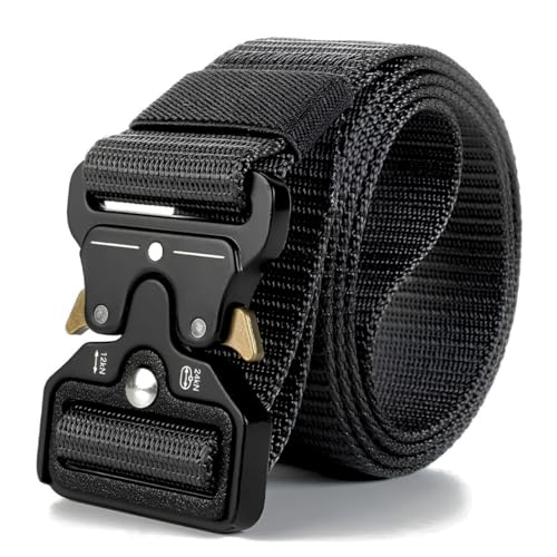 Cinto Tático Militar com Fivela de Engate Rápido, Nylon Resistente, Ajustável, Confortável e Versátil para Uso Tático, Policial, Outdoor e Casual