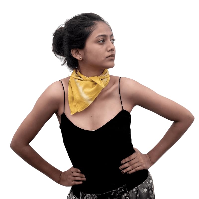 Foulard femme en coton Shibori fait main chic 60x60cm