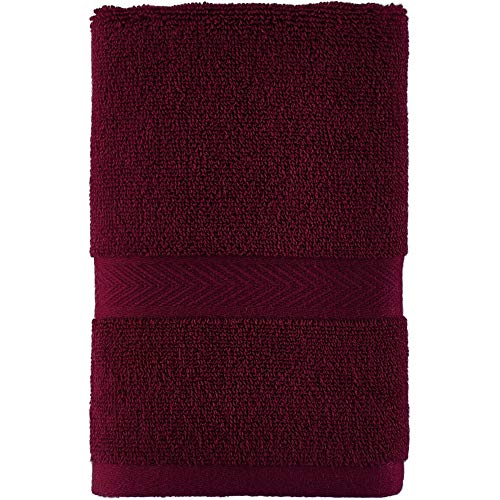Image of Tommy Hilfiger Modern American Solid Hand Towel, 16 X 26 Inches, 100% Cotton 574 GSM (Tawny Port), Tawny Port, Hand Towel