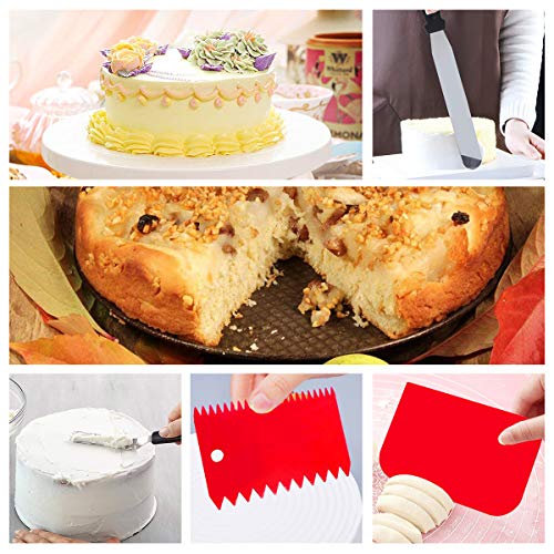 Springform Pan set, MCIRCO Nonstick Leakproof 3pcs(4"/7"/9") Cake Pan Bakeware Cheesecake Pan with 2pcs Icing Spatula and 3pcs Icing Smoother (Set of 8pcs)