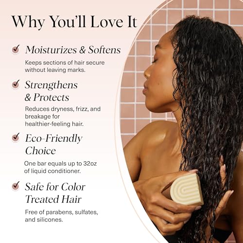 Image of Kitsch Coconut Oil Conditioner Bar Soap for Hair Care - Made in USA, 3 oz | Hair Conditioner For Women and Men - Moisturizing, Hydrate & Soften Damaged Dry Hair - Paraben, Silicone, & Sulfate Free